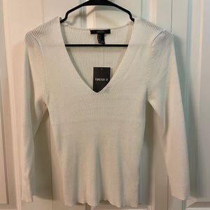 NWT ribbed, sexy v-neck sweater